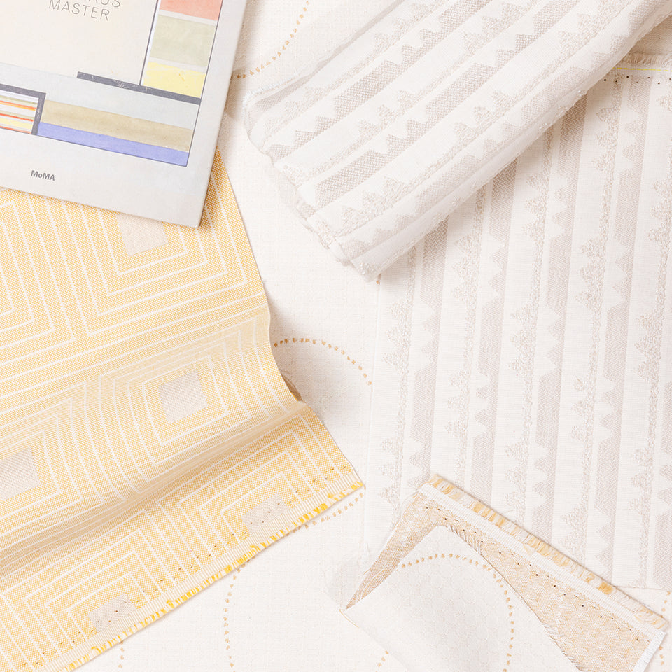 Spindle Stripe Fabric | Snow