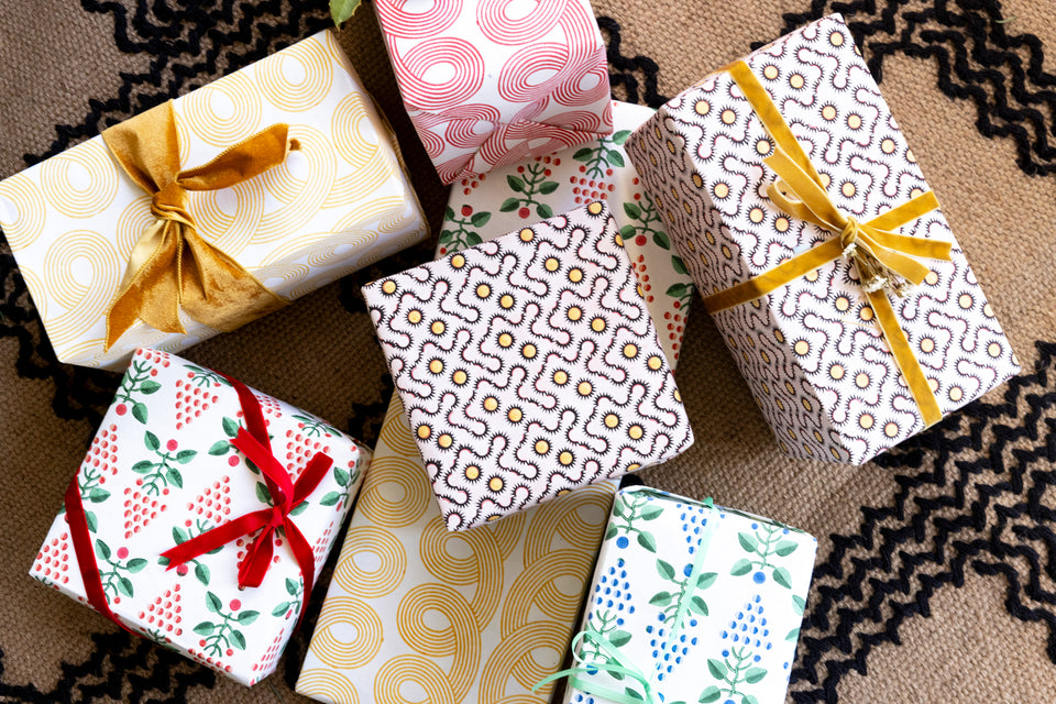 Sundial Wrapping Paper | Burgundy