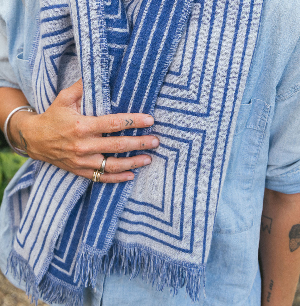 Taos Shawl | Painter's Blue