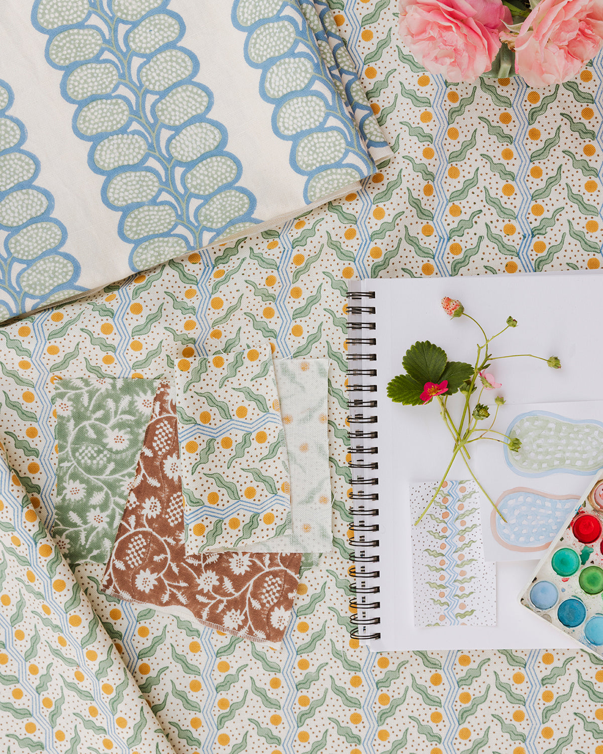 Berry Dot Fabric | Ochre