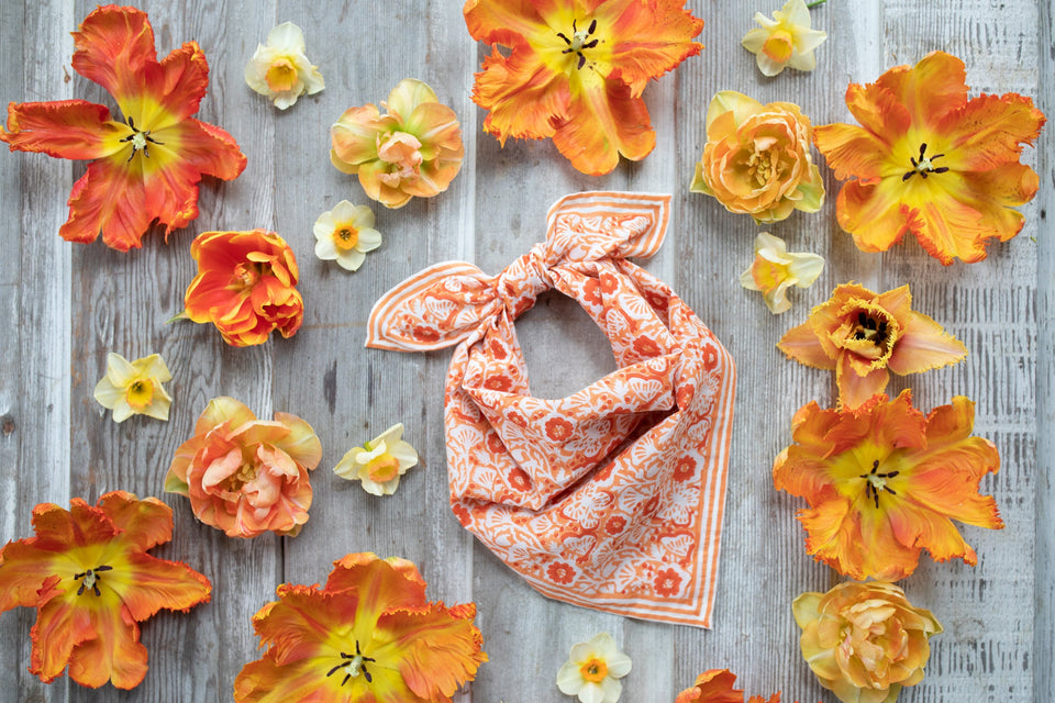 Poppy Bandana | Peach | Wholesale