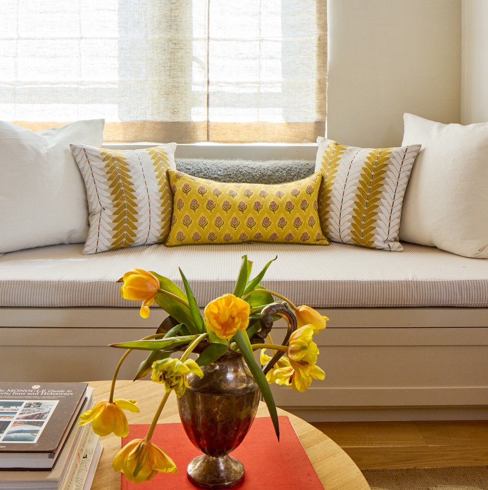 Carnations Bolster | Ochre