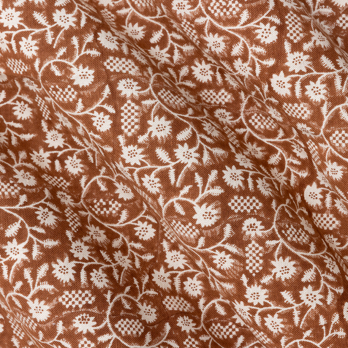 Clematis Fabric | Nut Brown