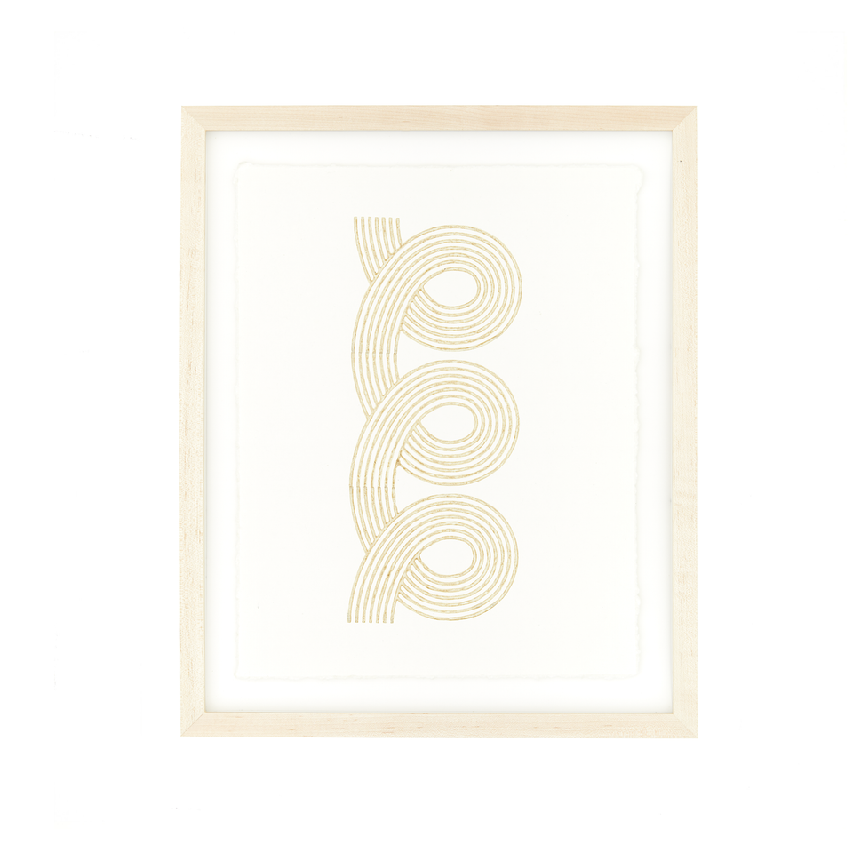 Loops | Sand | Woodblock Print