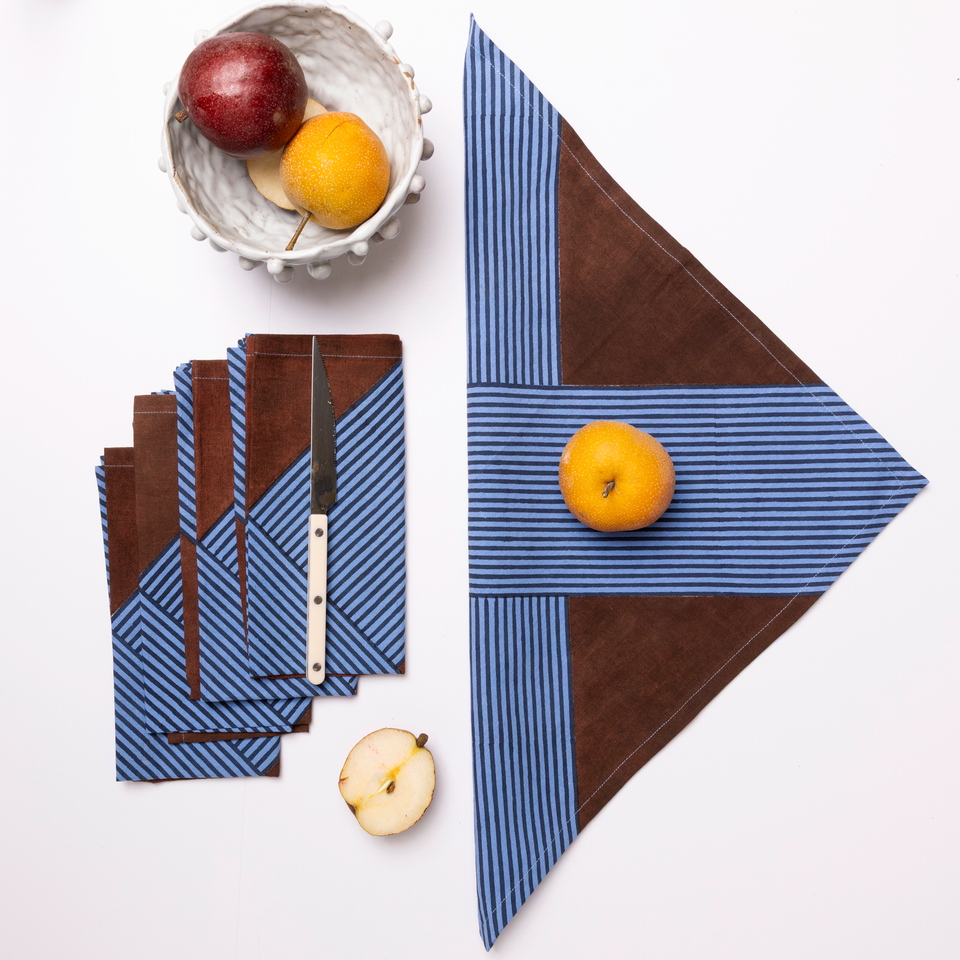 Sapphire Crosshatch Napkin