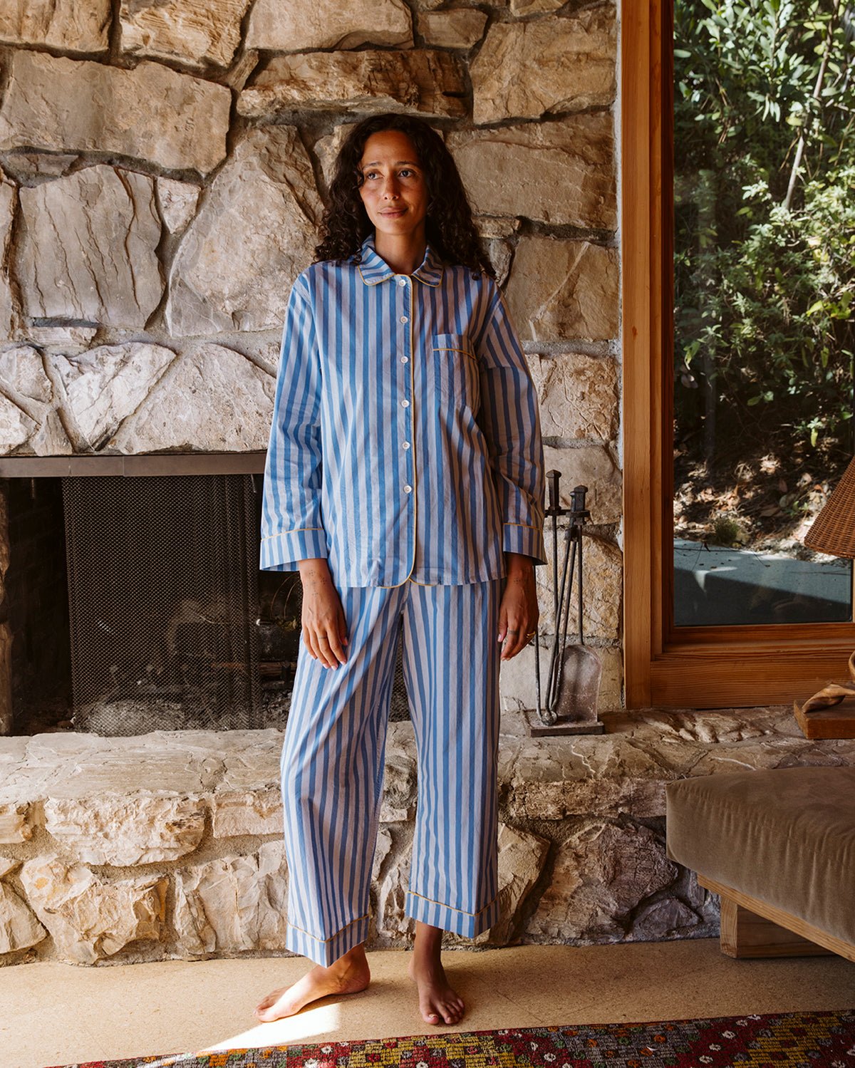 Beau Stripe Pajama Set | Sky