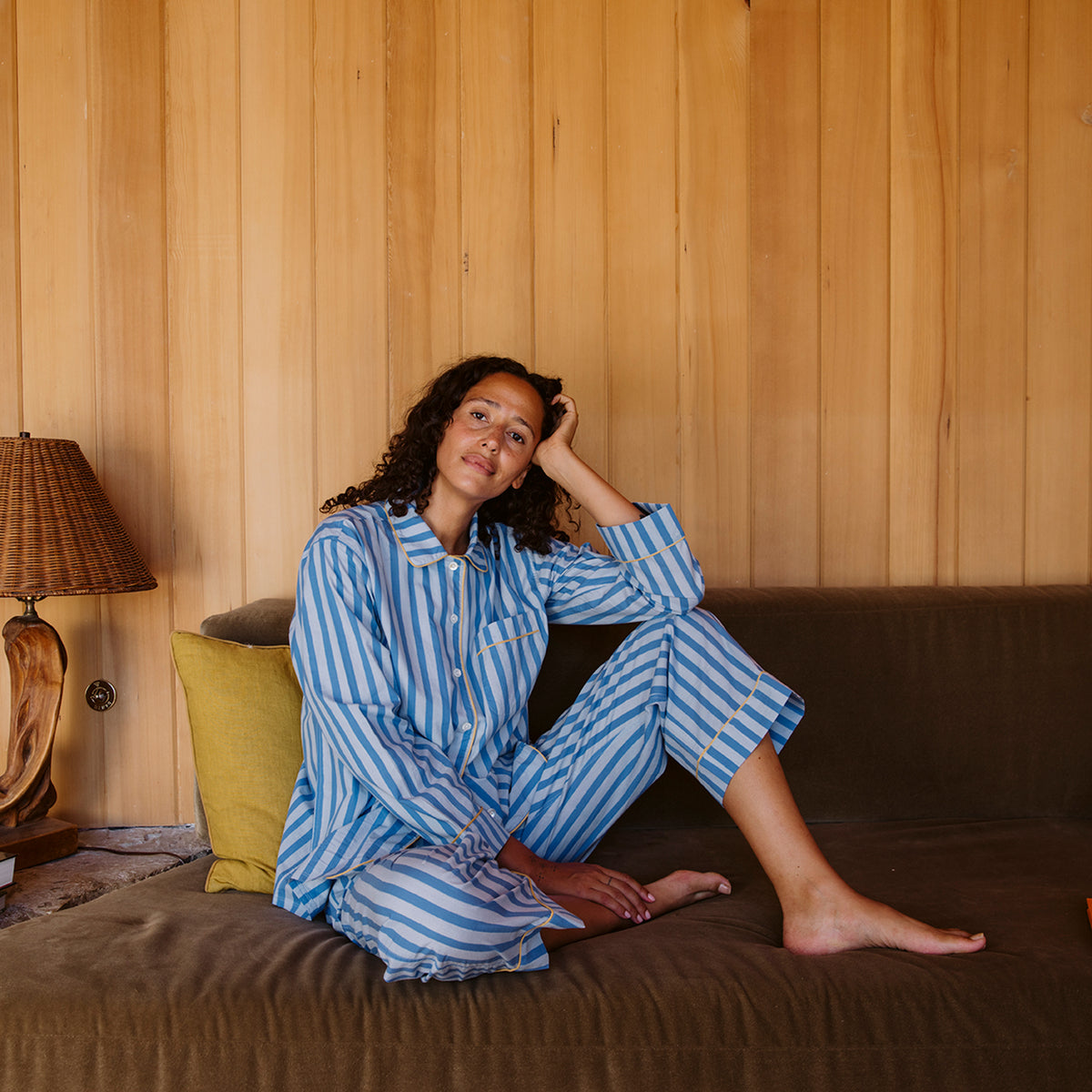 Beau Stripe Pajama Set | Sky