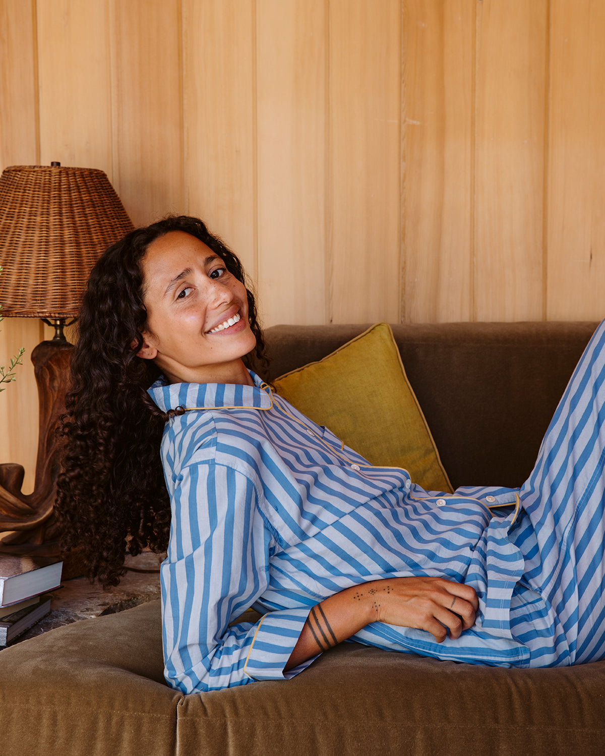 Beau Stripe Pajama Set | Sky