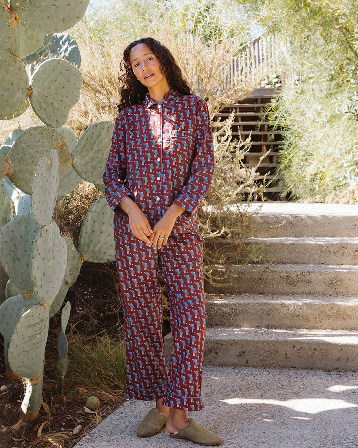 Raj Pajama Set | Maroon