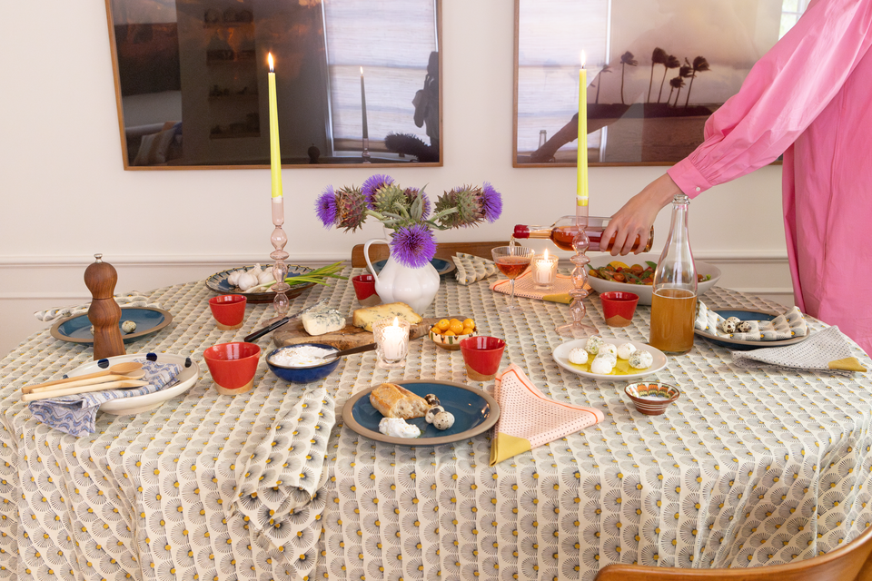 Peacock Tablecloth | Ochre