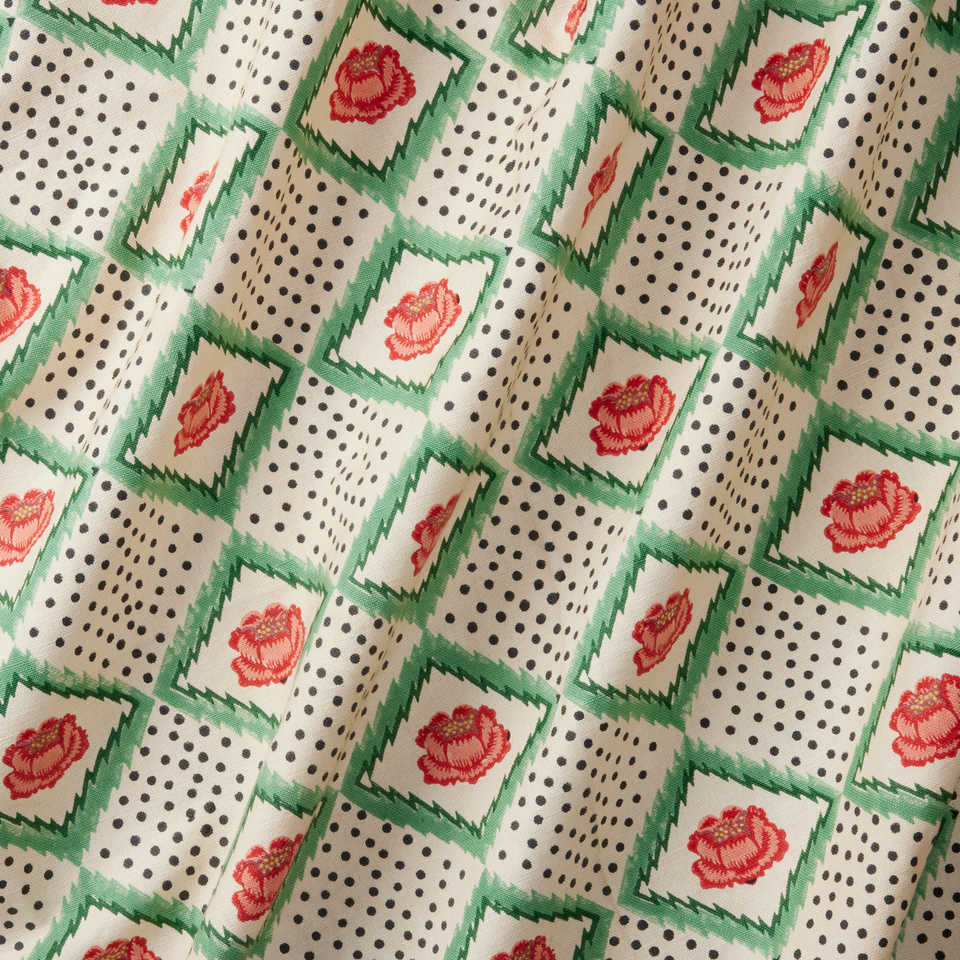 Peony Fabric Swatch | Cream