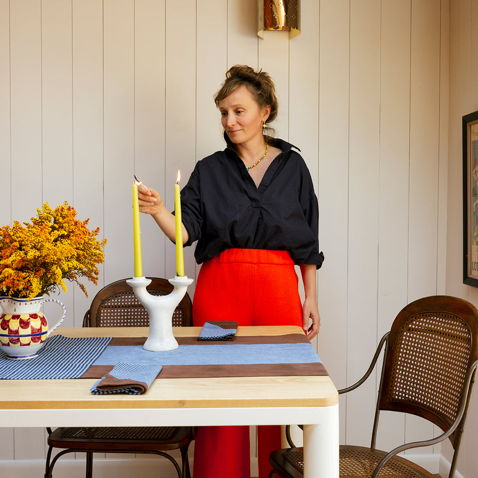 Sapphire Crosshatch Napkin