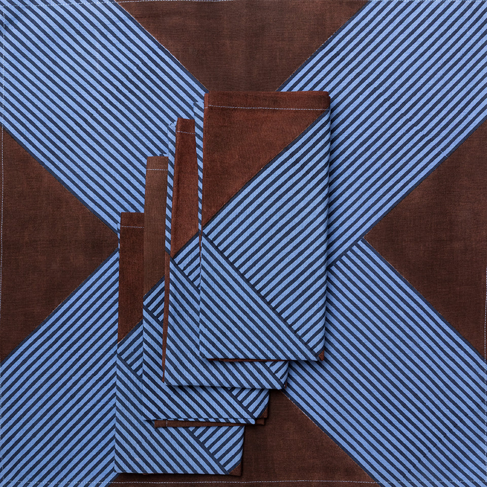 Sapphire Crosshatch Napkin