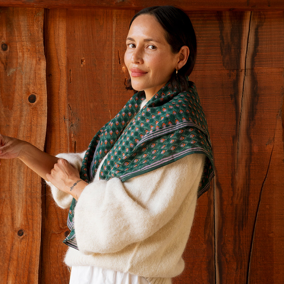 Juniper Tulips Square Scarf