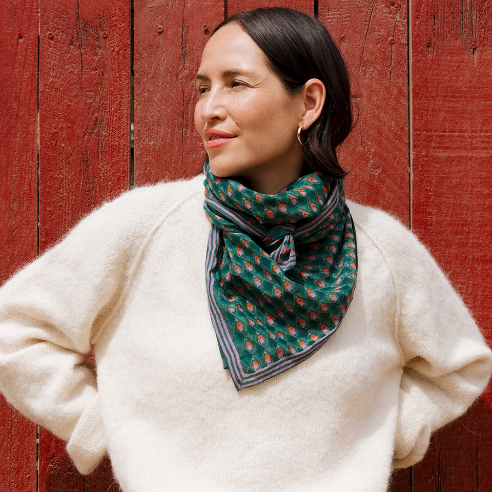 Juniper Tulips Square Scarf