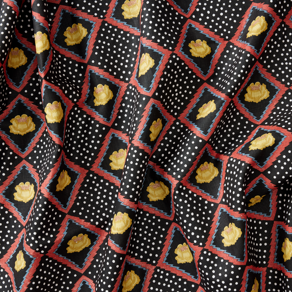 Peony Fabric Swatch | Onyx