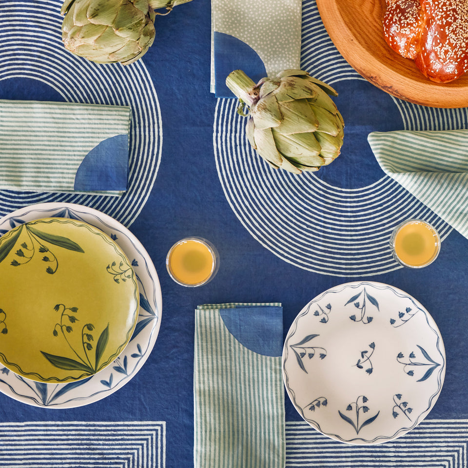 Crane Tablecloth | Cobalt