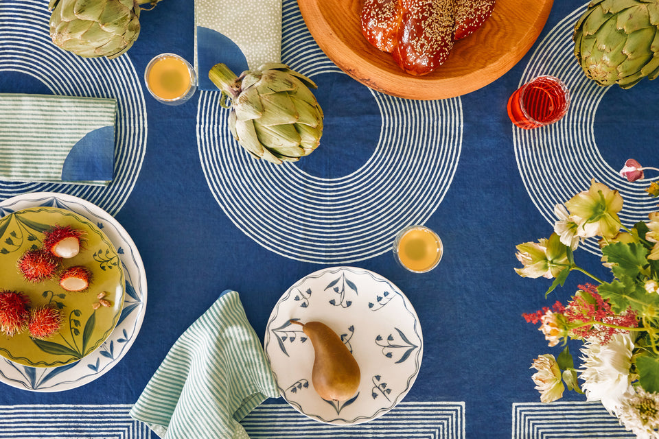 Crane Tablecloth | Cobalt