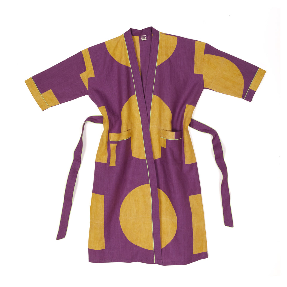 Dot Dash Robe | Eggplant