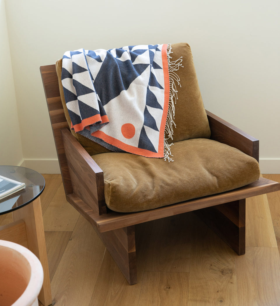 Flock Cotton Throw | Black + Red