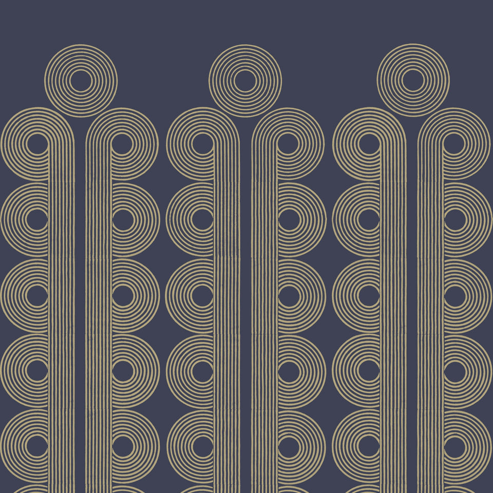 Poiret |Wallpaper Sample Navy