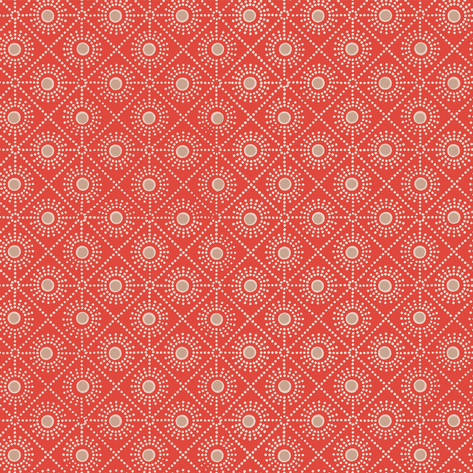 Sunburst Wallpaper Sample | Cranberry
