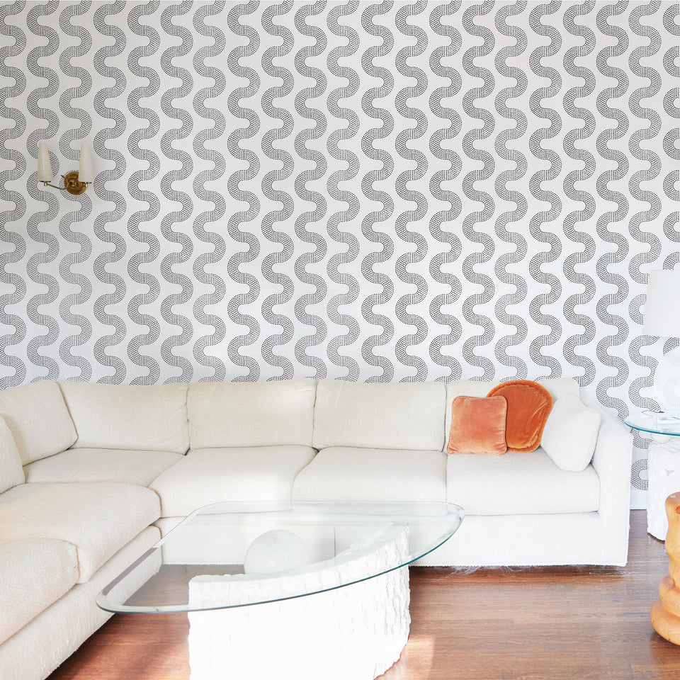 Squiggle Dot Wallpaper | Black & White