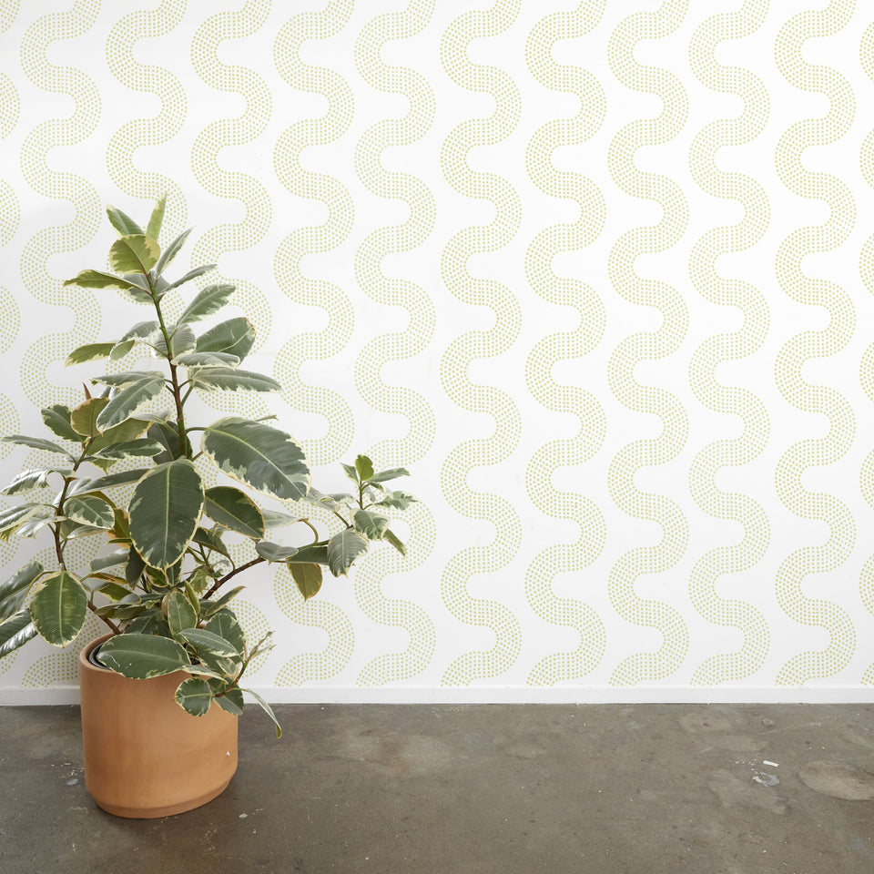 Squiggle Dot Wallpaper | Moss
