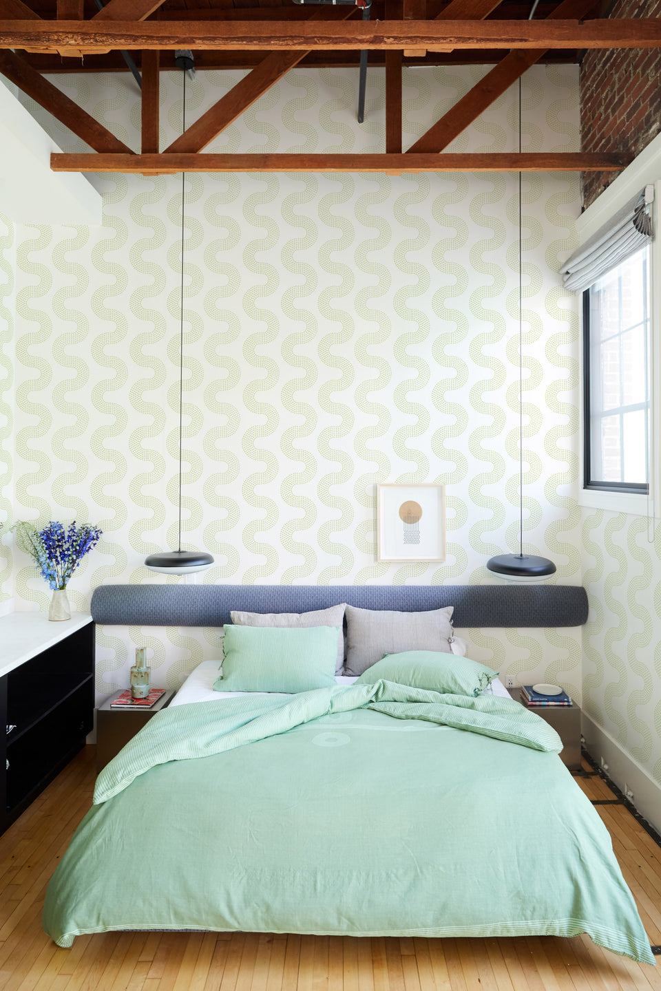 Squiggle Dot Wallpaper | Moss