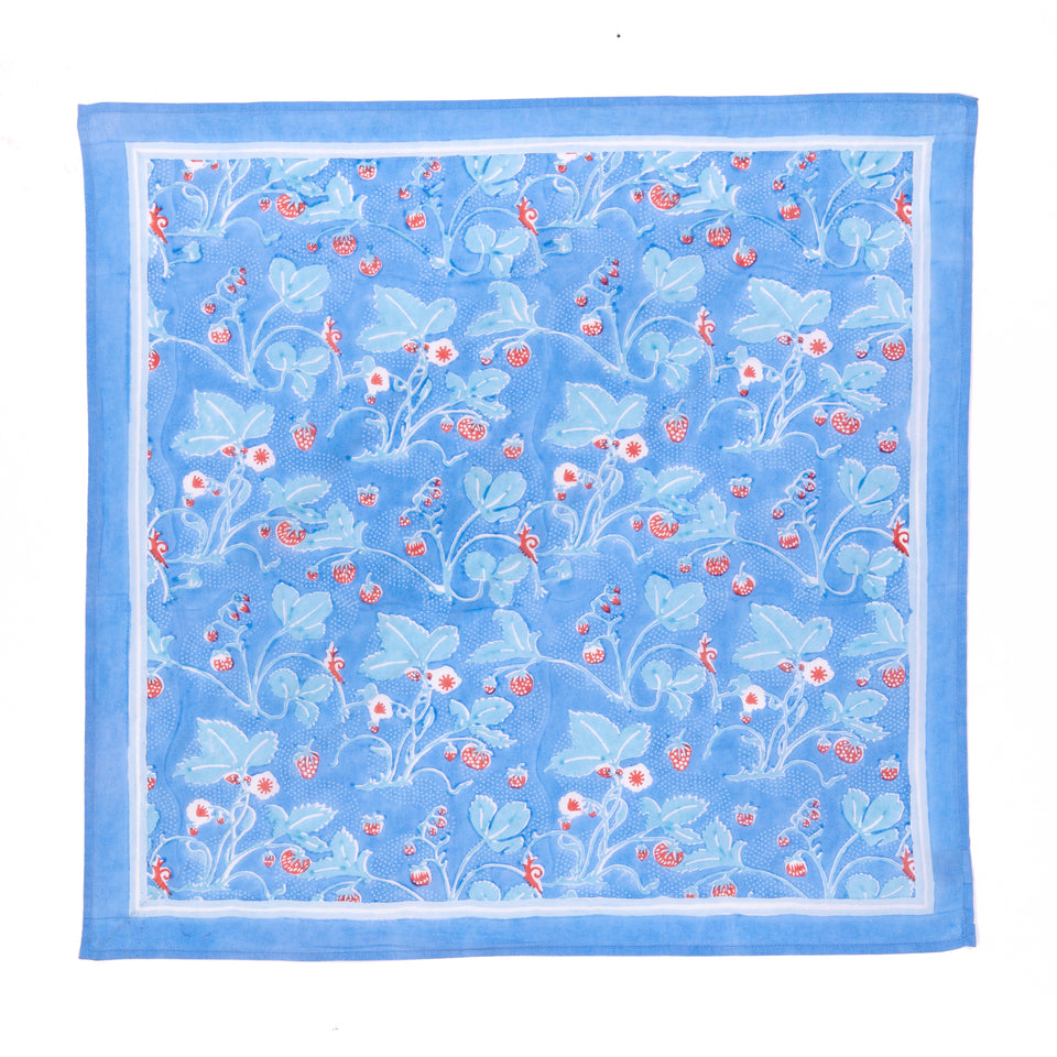 Wild Strawberries Bandana | Cornflower | Wholesale