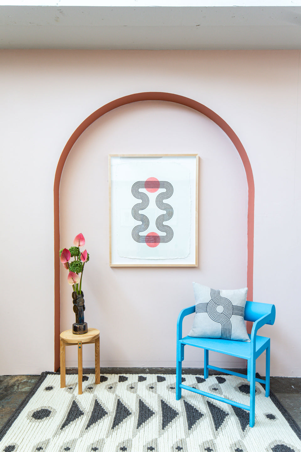 Lagoon | Rose | Woodblock Print