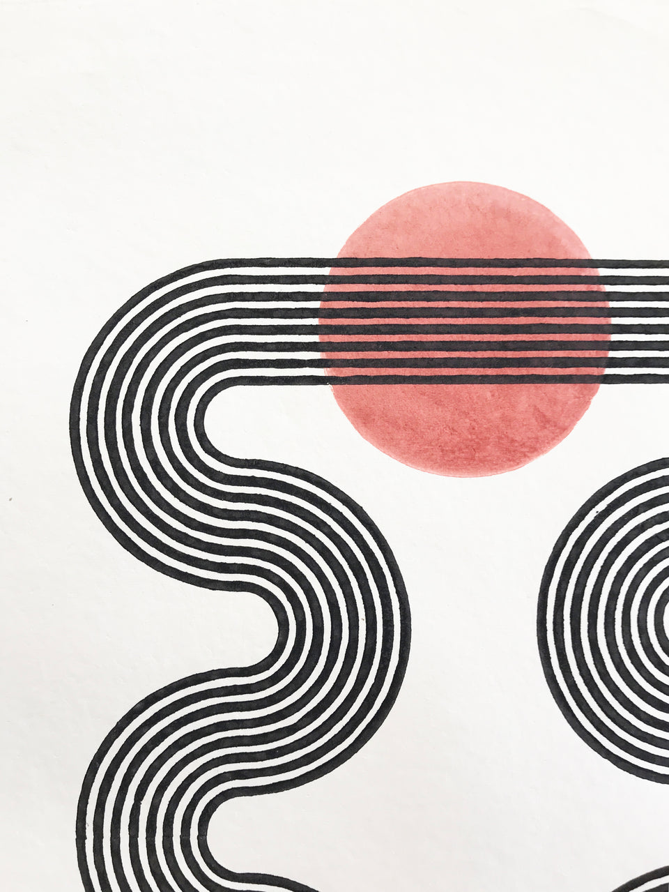 Lagoon | Rose | Woodblock Print