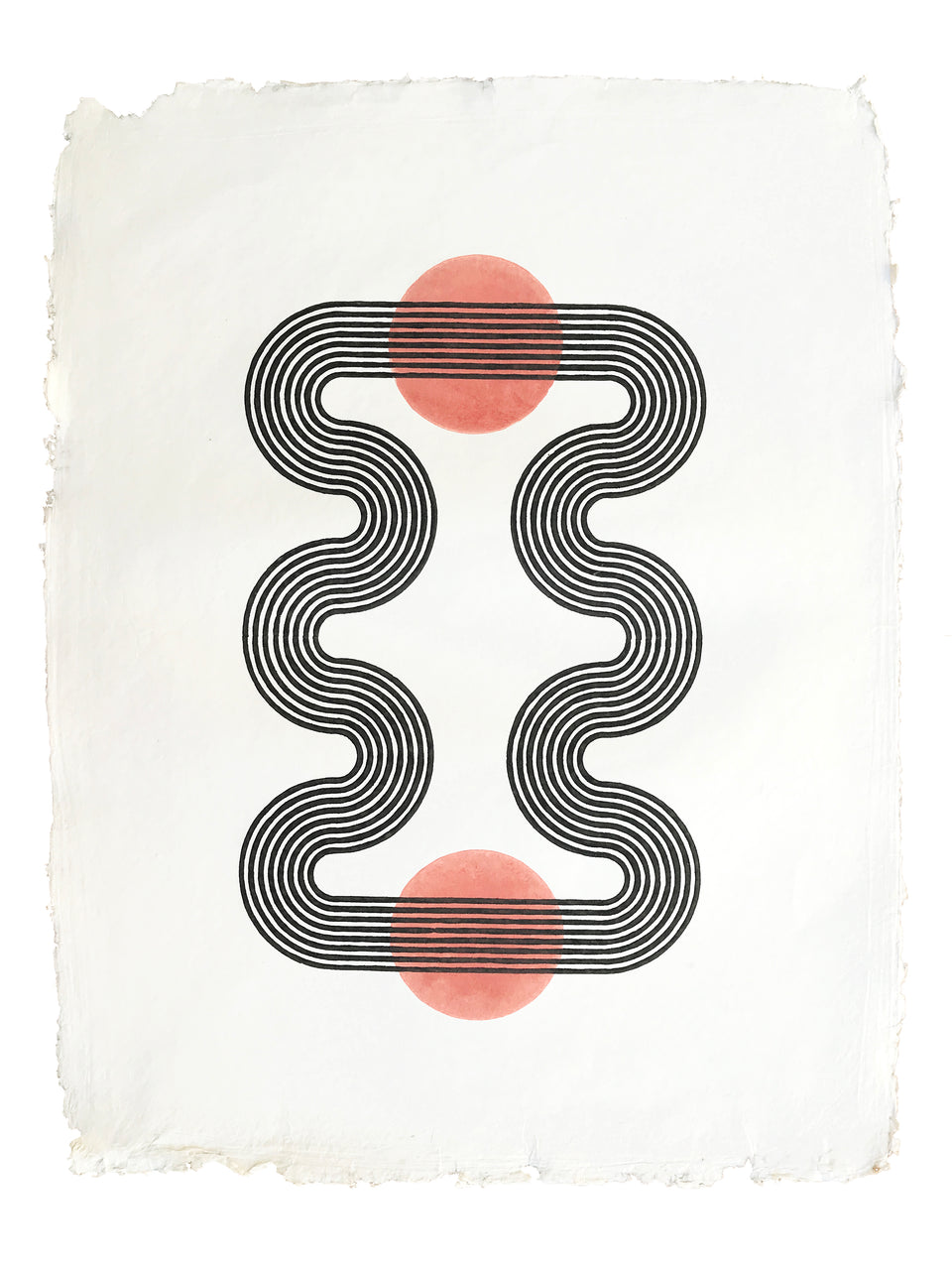 Lagoon | Rose | Woodblock Print
