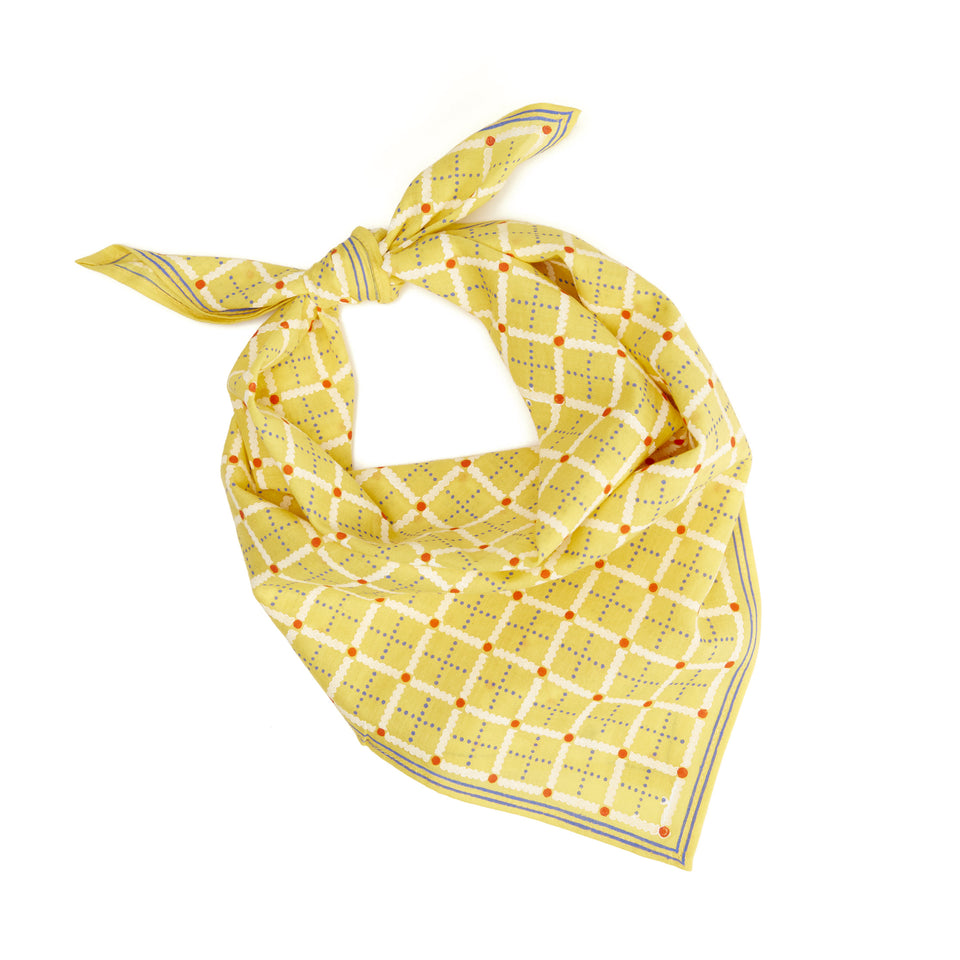 Squiggle Plaid Bandana | Yellow
