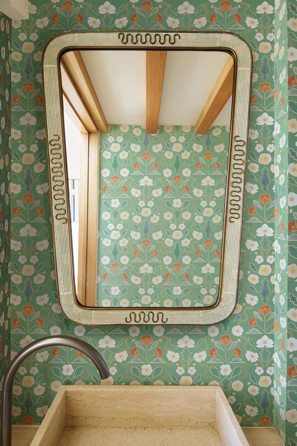 Emerald California Poppies Wallpaper