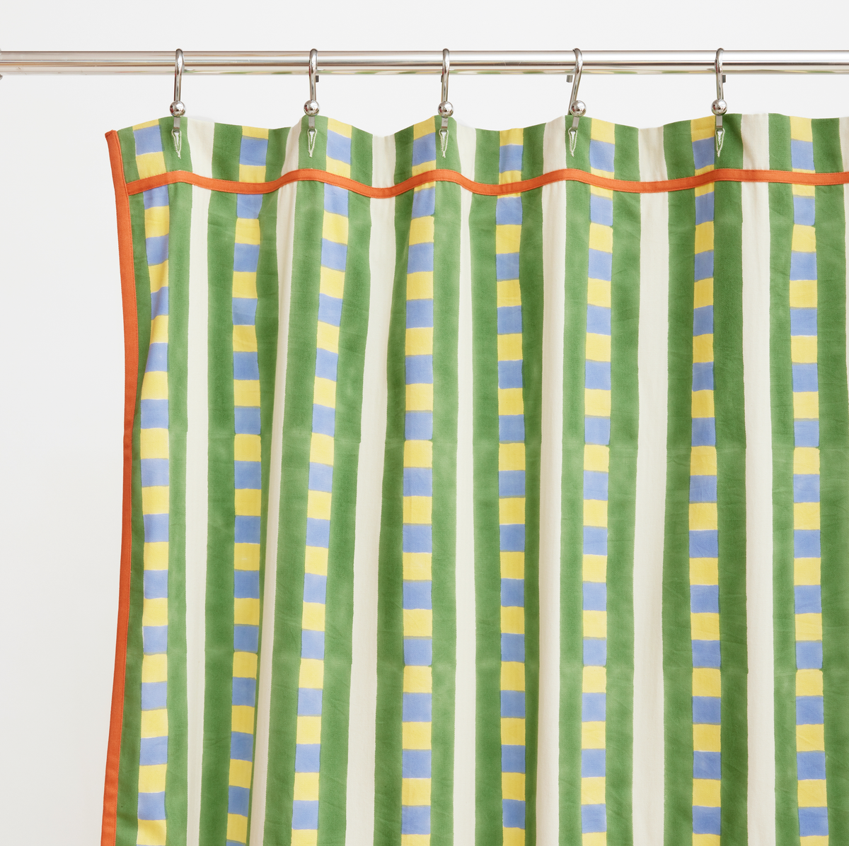 April Checker Stripe Shower Curtain