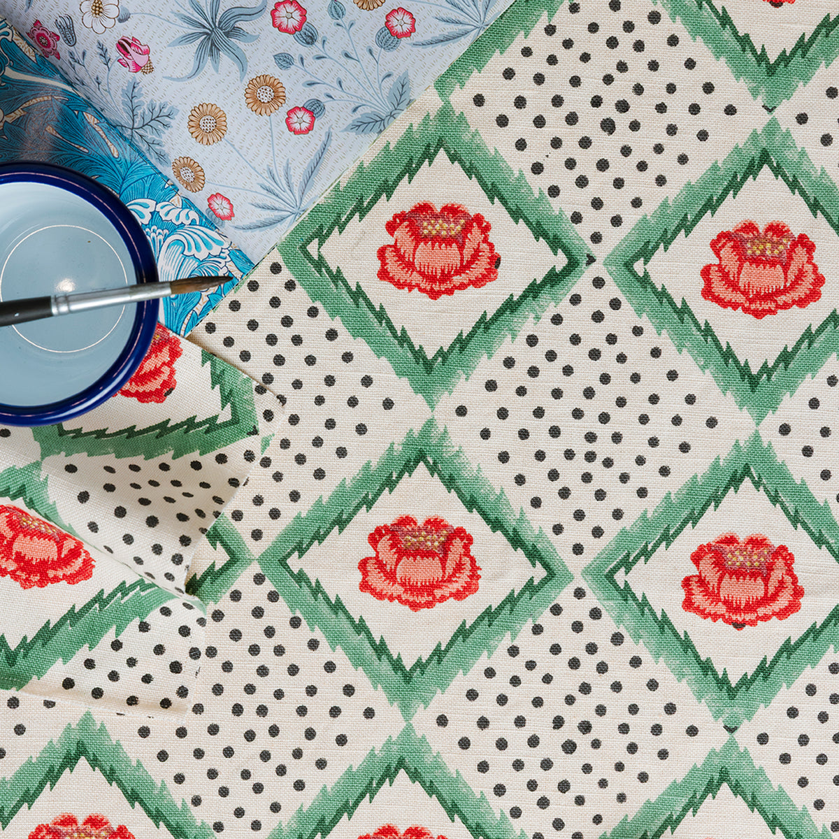 Peony Fabric Swatch | Cream