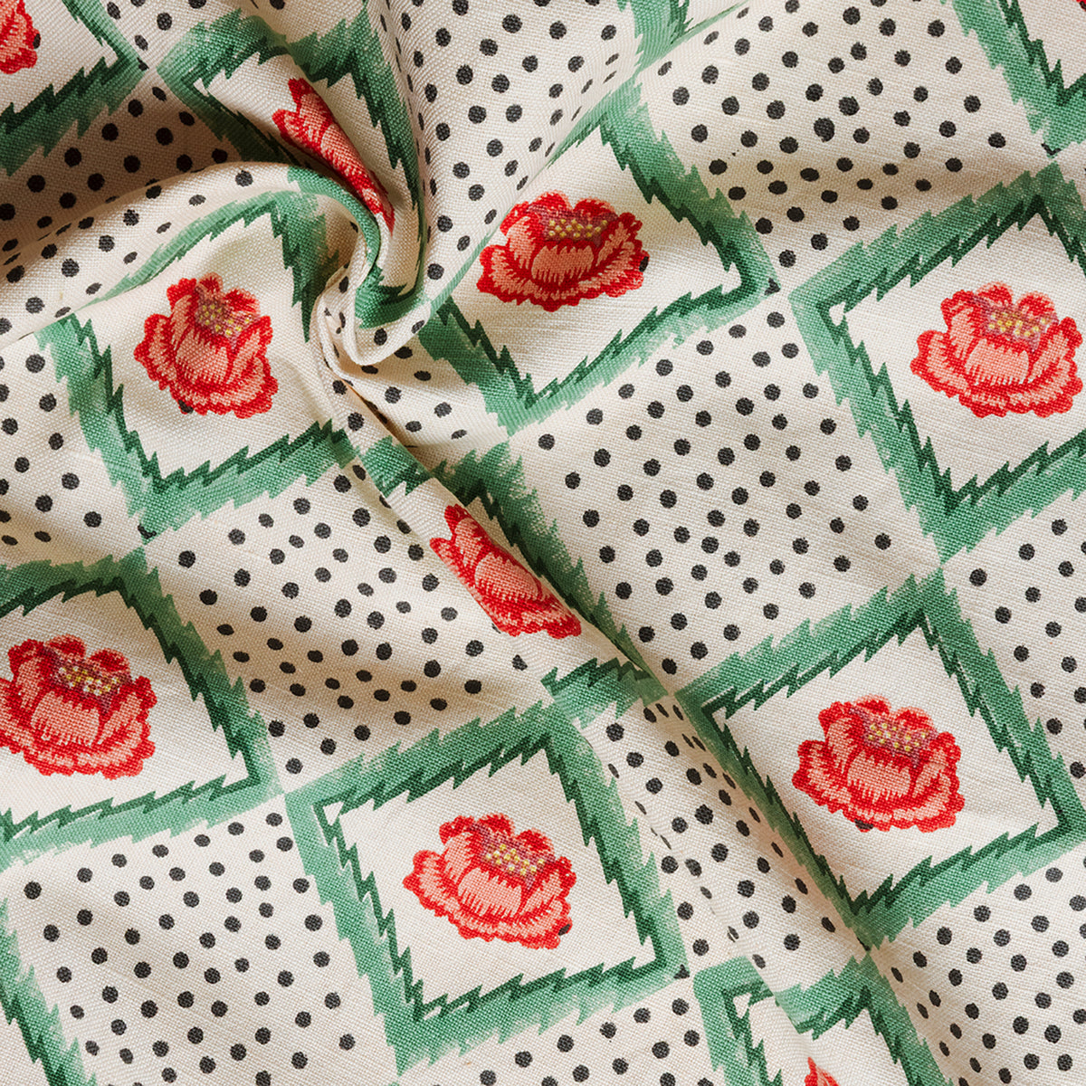 Peony Fabric Swatch | Cream