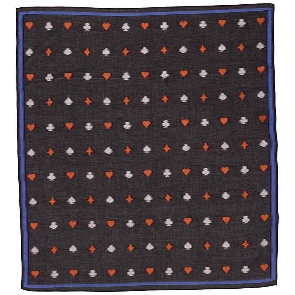 Spades Jacquard Silk Scarf