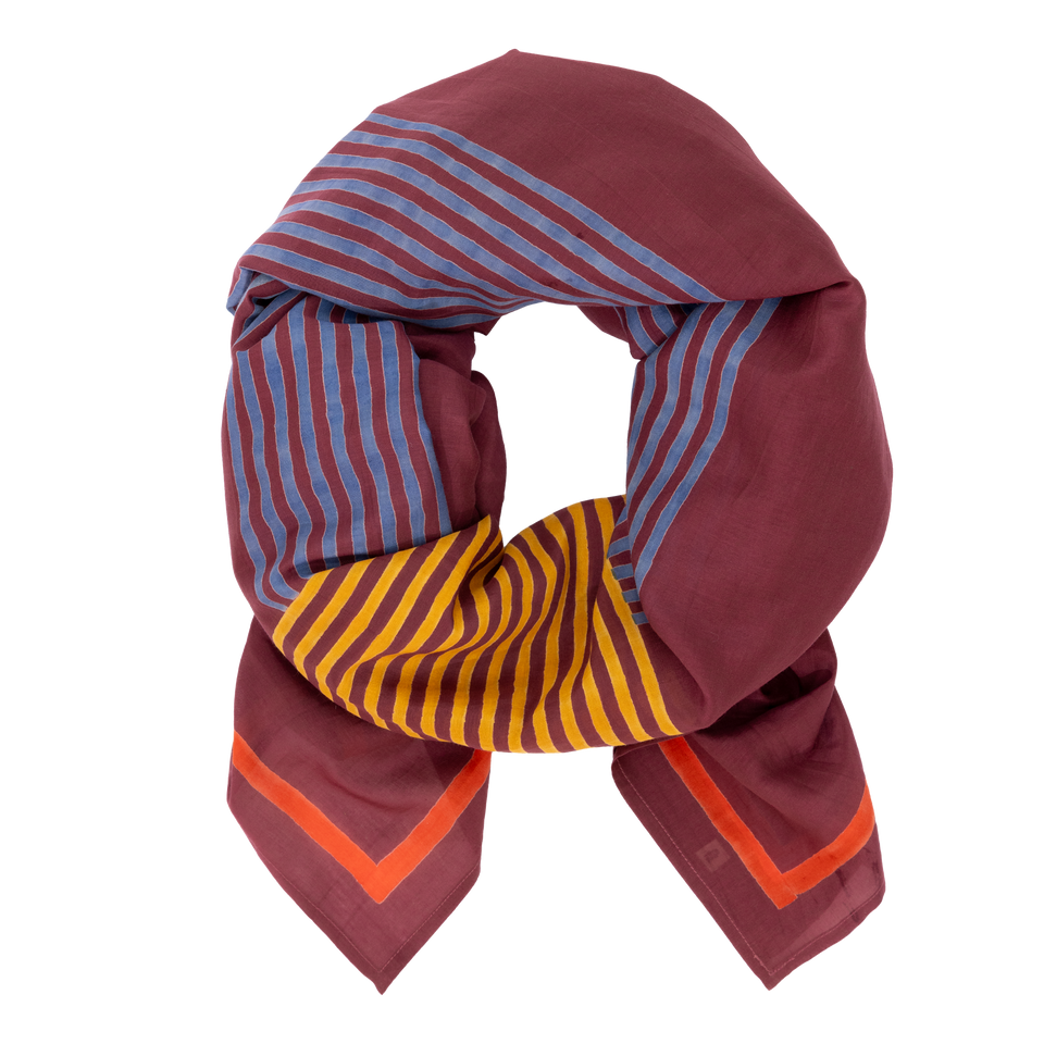 Burgundy Criss Cross Long Scarf