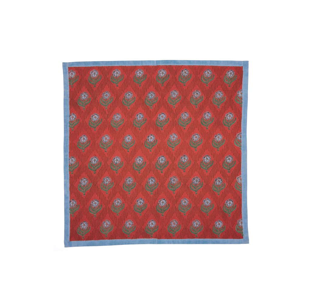 Red Carnations Napkins - Set of 4
