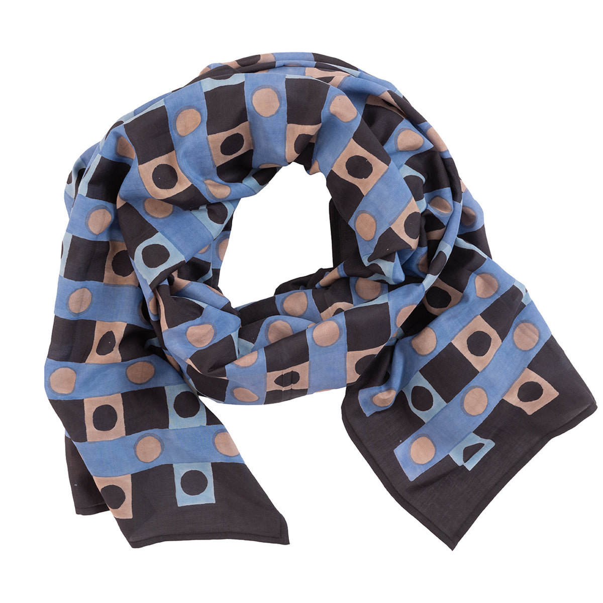 Domino Long Scarf | Black