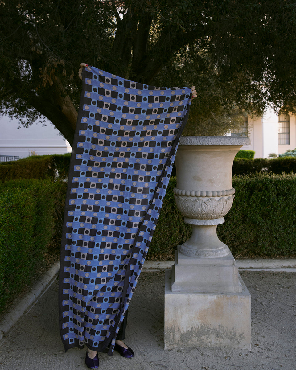 Domino Long Scarf | Black
