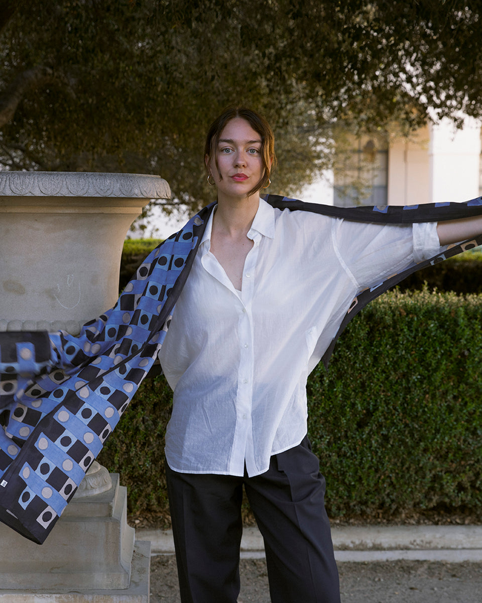 Domino Long Scarf | Black