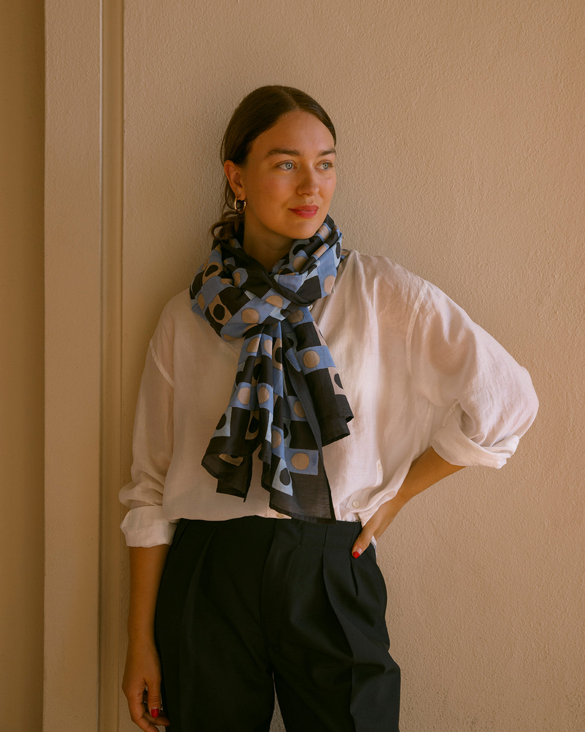 Domino Long Scarf | Black