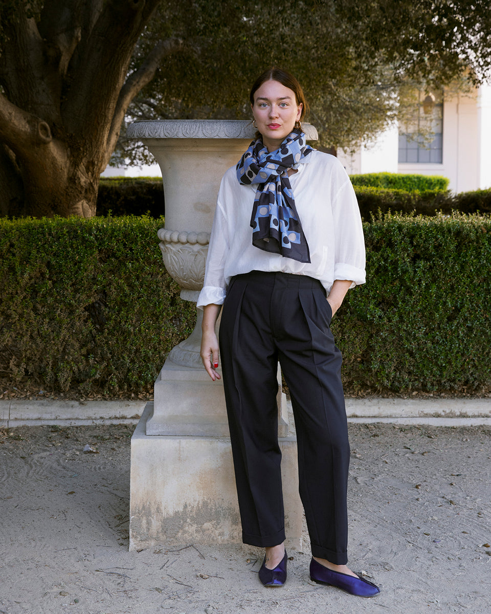 Domino Long Scarf | Black