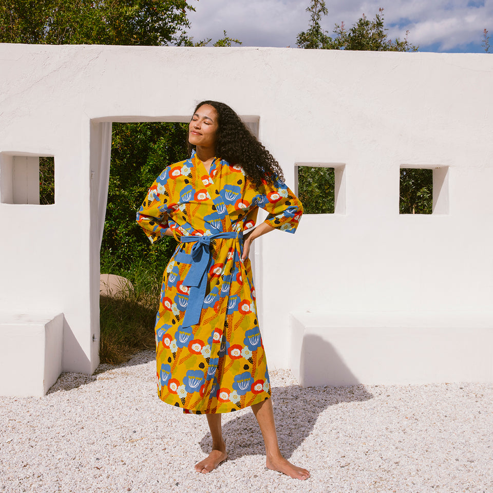 Flower Fields Robe