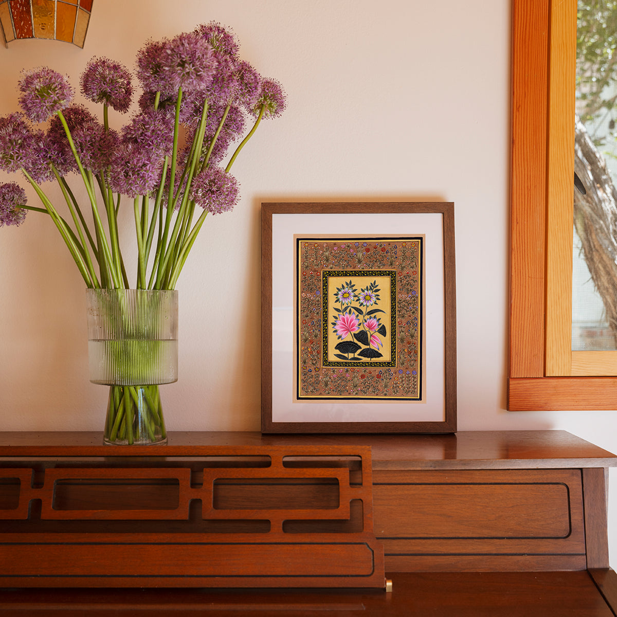 Lotus Flowers and Daisies | Miniature Painting