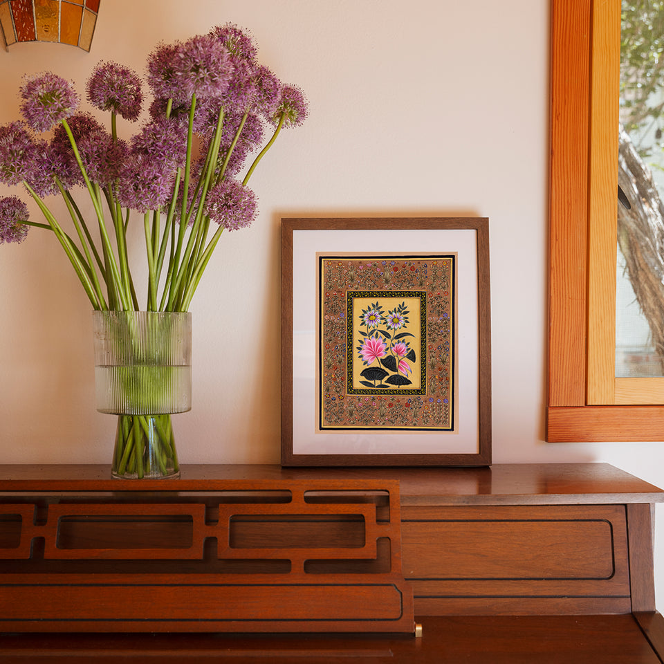 Lotus Flowers and Daisies | Miniature Painting