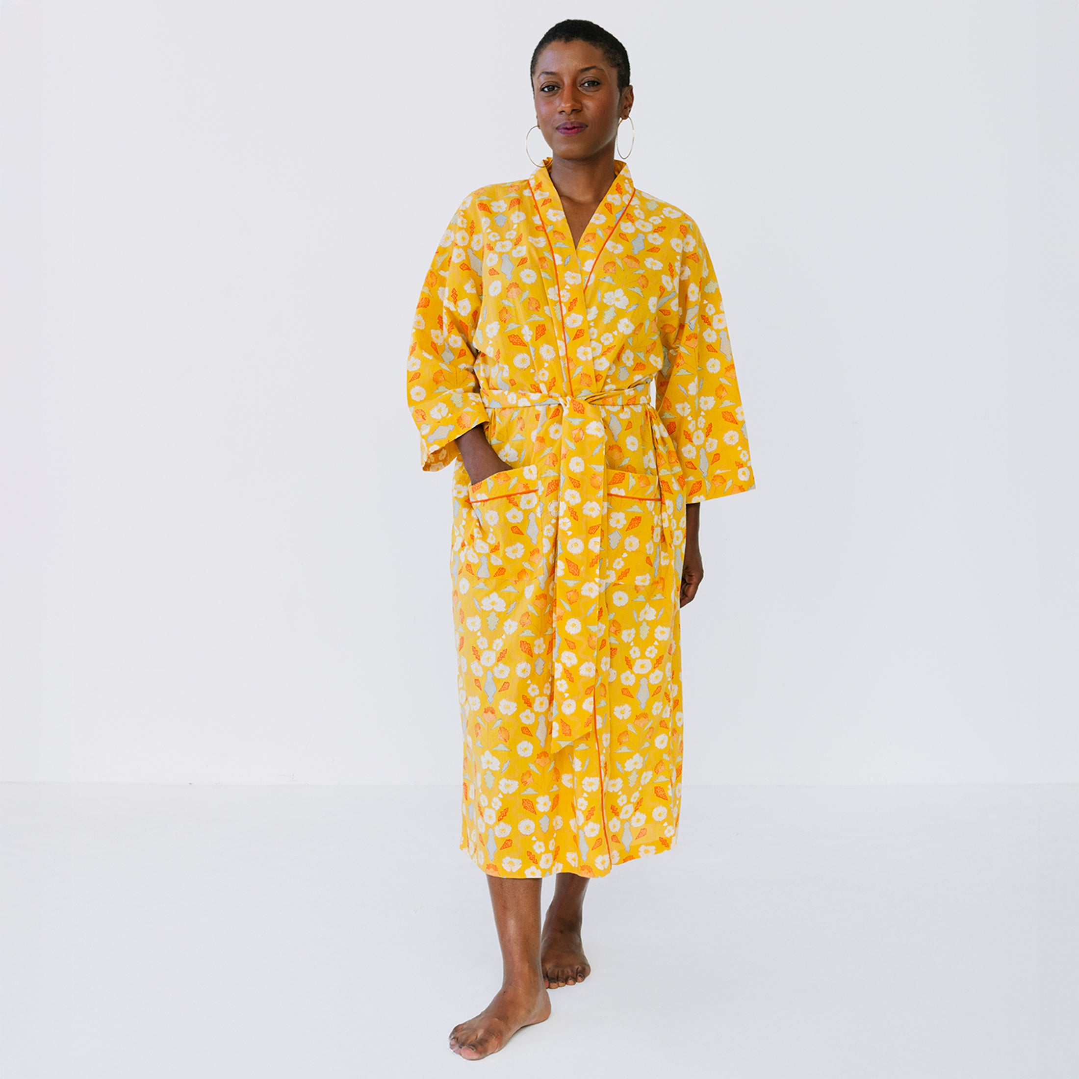 Ochre California Poppies Robe